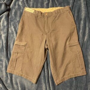 Macy’s Property Of Clean Cargo Shorts Navy Blue Side Pockets Size 34 X 30